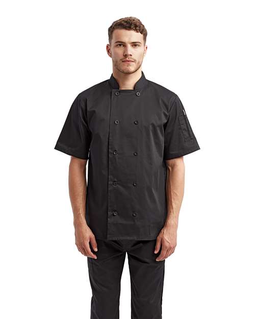 Unisex Short Sleeve Recycled Chef Coat - black by Artisan Collection by Reprime - Accessories