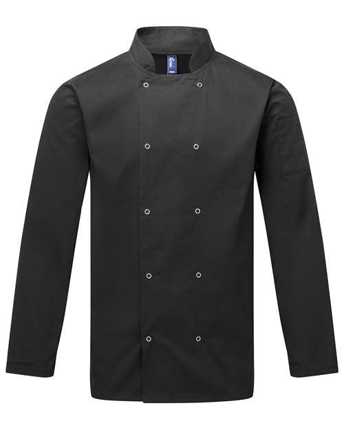 Unisex Ten Studded Front Chef Coat - black by Artisan Collection by Reprime - Accessories