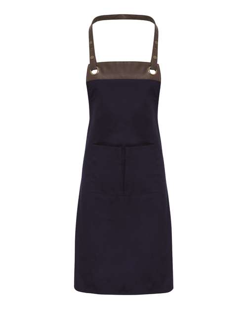 Espresso Bib Apron - navy/ brown by Artisan Collection by Reprime - Accessories
