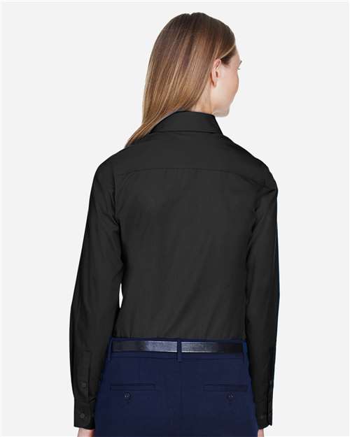 Women's Crown Collection® Broadcloth Woven Dress Shirt - black by Devon & Jones - Wovens