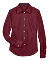 Women's Crown Collection® Broadcloth Woven Dress Shirt - burgundy