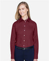 Women's Crown Collection® Broadcloth Woven Dress Shirt - burgundy