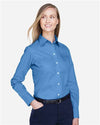 Women's Crown Collection® Broadcloth Woven Dress Shirt - french blue
