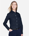 Women's Crown Collection® Broadcloth Woven Dress Shirt - navy