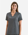 Women's Limitless V-Neck Stretch Scrub Top - dynamo grey