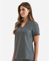 Women's Limitless V-Neck Stretch Scrub Top - dynamo grey