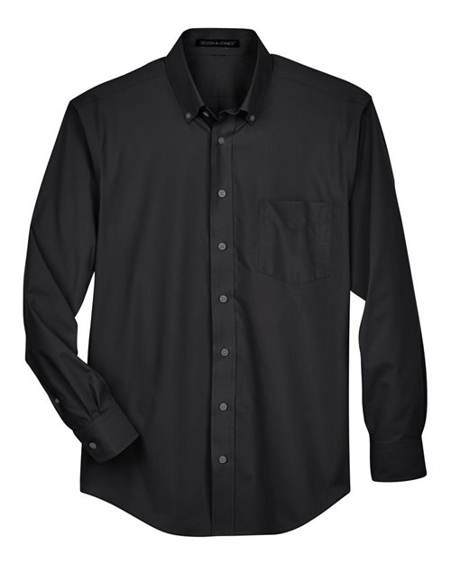 Men's Crown Collection® Broadcloth Woven Dress Shirt - black by Devon & Jones - Wovens