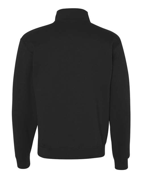 Unisex Nublend® Cadet Collar Quarter-Zip Sweatshirt - black by JERZEES - Fleece - Premium - Crew