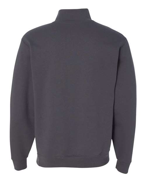 Unisex Nublend® Cadet Collar Quarter-Zip Sweatshirt - charcoal grey by JERZEES - Fleece - Premium - Crew
