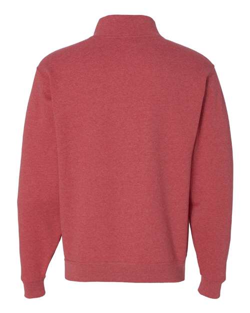 Unisex Nublend® Cadet Collar Quarter-Zip Sweatshirt - vintage heather red by JERZEES - Fleece - Premium - Crew