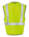 Unisex Single Pocket Zipper Mesh Class 2 Vest - lime