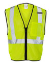Unisex Single Pocket Zipper Mesh Class 2 Vest - lime