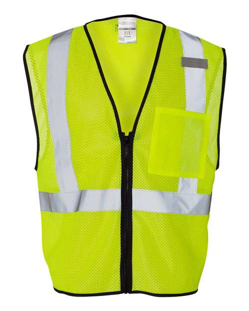Unisex Single Pocket Zipper Mesh Class 2 Vest - lime by Kishigo - Accessories
