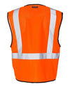 Unisex Single Pocket Zipper Mesh Class 2 Vest - orange