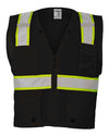 Unisex EV Series® Enhanced Visibility Multi-Pocket Mesh Vest - black/ lime - b100