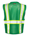Unisex EV Series® Enhanced Visibility Multi-Pocket Mesh Vest - green/ lime - b104