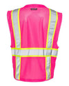 Unisex EV Series® Enhanced Visibility Multi-Pocket Mesh Vest - pink/ lime - b107