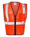 Unisex Single Pocket Zipper Mesh Class 2 Vest - fluorescent red (1719)