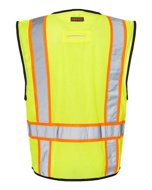 Unisex 6 Pocket Contrast Class 2 Vest - lime by Kishigo - Accessories
