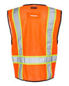 Unisex 6 Pocket Contrast Class 2 Vest - orange