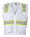 Unisex EV Series® Enhanced Visibility Multi-Pocket Mesh Vest - white - b105