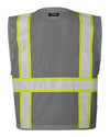 Unisex EV Series® Enhanced Visibility Multi-Pocket Mesh Vest - grey/ lime - b111